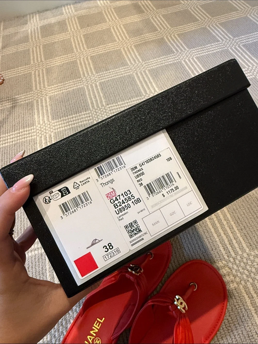 Chanel 26M Lambskin Red Sandals